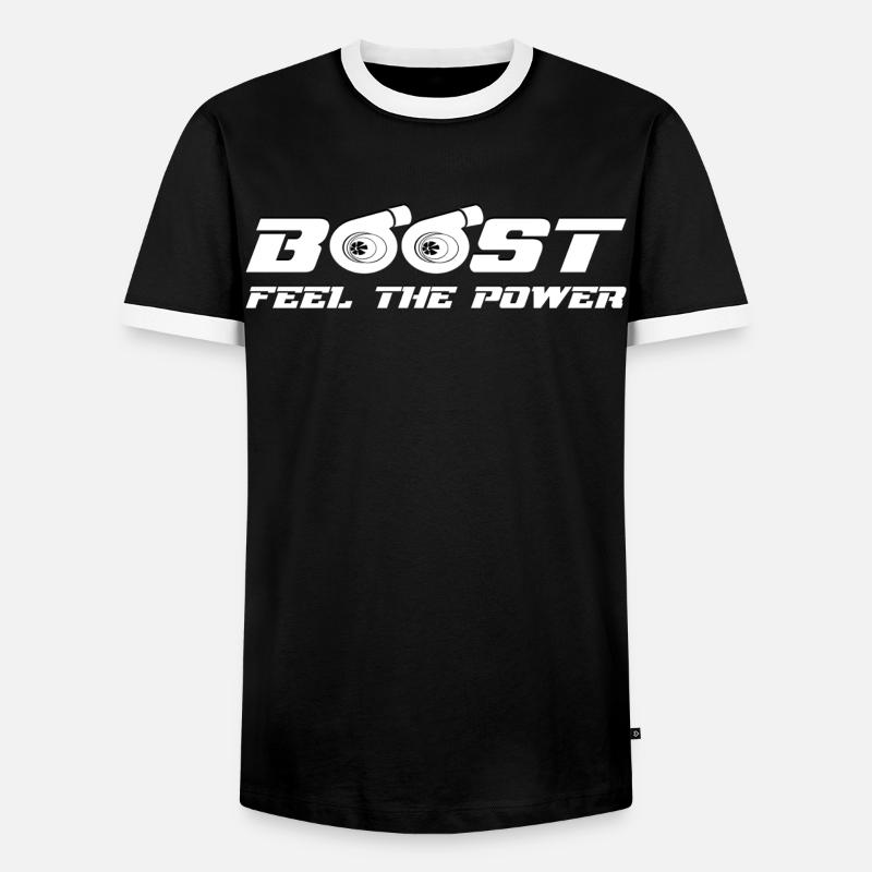 Boost Turbo - Männer Kontrast-T-Shirt - Schwarz/Weiß