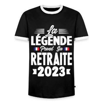 La Légende Prend Sa Retraite 2023 - T-shirt contrasté Homme - noir/blanc - Devant - AI Model Female 172 light (172cm) & AI Model Male 178 light (178cm)