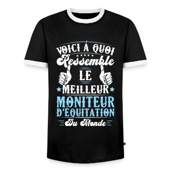 Le meilleur moniteur d'équitation du monde - T-shirt contrasté Homme - noir/blanc - Devant - AI Model Female 172 light (172cm) & AI Model Male 178 light (178cm)