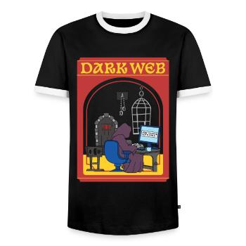Dark Web - Comment sortir avec des filles gothiques - T-shirt contrasté Homme - noir/blanc - Devant - AI Model Female 172 light (172cm) & AI Model Male 178 light (178cm)