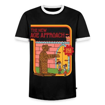 The New Age Approach - Raid In 30 Minutes Or Less - Men's Ringer Shirt - black/white - Front - AI Model Female 172 light (172cm) & AI Model Male 178 light (178cm)