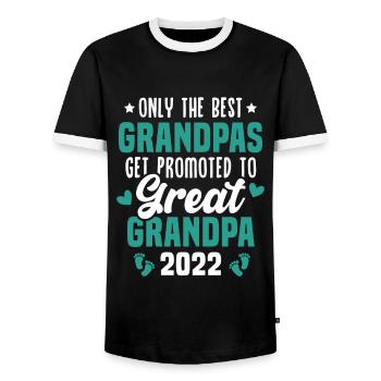 Les meilleurs grands-pères sont promus en 2022 - T-shirt contrasté Homme - noir/blanc - Devant - AI Model Female 172 light (172cm) & AI Model Male 178 light (178cm)