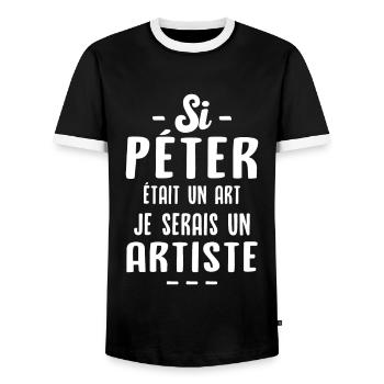 Humour Si péter était un art je serais un artiste - T-shirt contrasté Homme - noir/blanc - Devant - AI Model Female 172 light (172cm) & AI Model Male 178 light (178cm)
