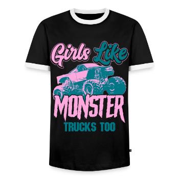 Camion monstre - T-shirt contrasté Homme - noir/blanc - Devant - AI Model Female 172 light (172cm) & AI Model Male 178 light (178cm)