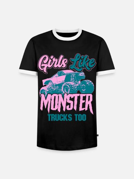 Monstertruck - Männer Kontrast-T-Shirt - Schwarz/Weiß