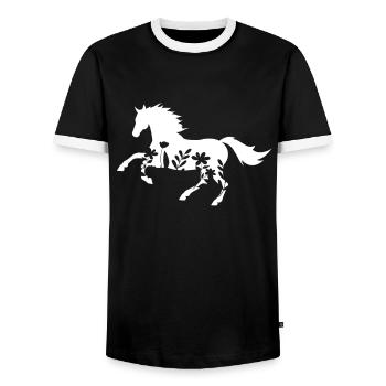 Pferde Mädchen Reiterin Pferde - Männer Kontrast-T-Shirt - Schwarz/Weiß - Vorne - AI Model Female 172 light (172cm) & AI Model Male 178 light (178cm)