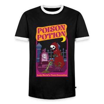 Poison Potion - Lady Merlot's Deadly Concoction - Männer Kontrast-T-Shirt - Schwarz/Weiß - Vorne - AI Model Female 172 light (172cm) & AI Model Male 178 light (178cm)
