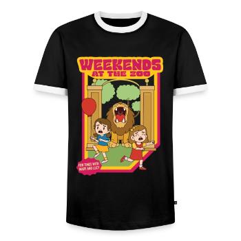 Weekends At The Zoo - Fun Times With Mary And Lucy - Men's Ringer Shirt - black/white - Front - AI Model Female 172 light (172cm) & AI Model Male 178 light (178cm)