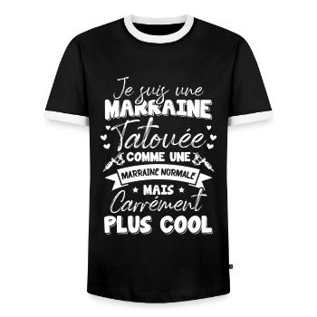 Marraine Tatouée Comme Une Marraine Normale - T-shirt contrasté Homme - noir/blanc - Devant - AI Model Female 172 light (172cm) & AI Model Male 178 light (178cm)