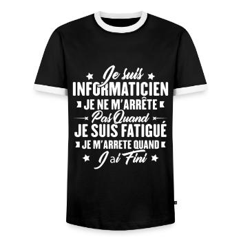 Je suis informaticien, Cadeau Informaticien - T-shirt contrasté Homme - noir/blanc - Devant - AI Model Female 172 light (172cm) & AI Model Male 178 light (178cm)