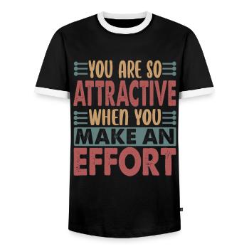You Are So Attractive - Funny sarcastic jokes - Men's Ringer Shirt - black/white - Front - AI Model Female 172 light (172cm) & AI Model Male 178 light (178cm)