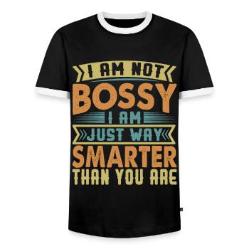 I Am Not Bossy - Drôles de blagues de bureau sarcastiques - T-shirt contrasté Homme - noir/blanc - Devant - AI Model Female 172 light (172cm) & AI Model Male 178 light (178cm)