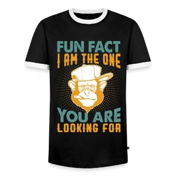 Fun Fact: I Am The One You Are Looking For - Witze - Männer Kontrast-T-Shirt - Schwarz/Weiß - Vorne - AI Model Female 172 light (172cm) & AI Model Male 178 light (178cm)