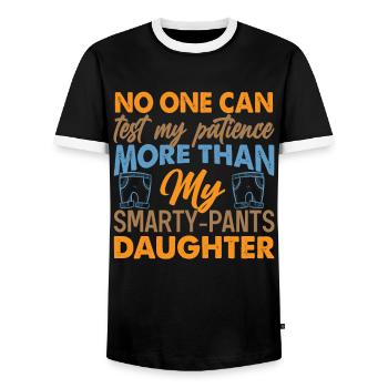 Personne ne peut tester ma patience - Blagues sur Elternsch - T-shirt contrasté Homme - noir/blanc - Devant - AI Model Female 172 light (172cm) & AI Model Male 178 light (178cm)