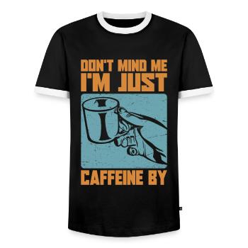 Ne me dérange pas. Je ne fais que de la caféine par - Blagues sur le café - T-shirt contrasté Homme - noir/blanc - Devant - AI Model Female 172 light (172cm) & AI Model Male 178 light (178cm)