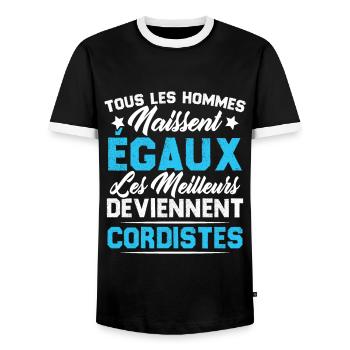 Les Meilleurs Hommes Deviennent Cordistes - T-shirt contrasté Homme - noir/blanc - Devant - AI Model Female 172 light (172cm) & AI Model Male 178 light (178cm)