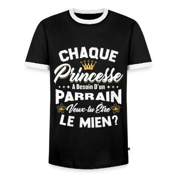chaque princesse a besoin d'un parrain - T-shirt contrasté Homme - noir/blanc - Devant - AI Model Female 172 light (172cm) & AI Model Male 178 light (178cm)