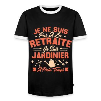 Je Ne Suis Pas À La Retraite Je Suis Jardinier - T-shirt contrasté Homme - noir/blanc - Devant - AI Model Female 172 light (172cm) & AI Model Male 178 light (178cm)
