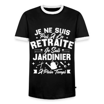 Je Ne Suis Pas À La Retraite Je Suis Jardinier - T-shirt contrasté Homme - noir/blanc - Devant - AI Model Female 172 light (172cm) & AI Model Male 178 light (178cm)