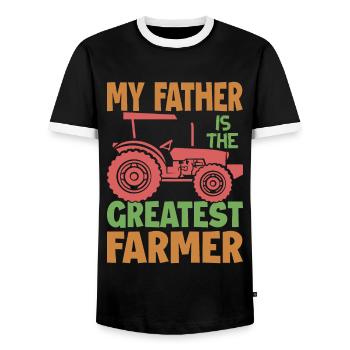 Mon père est le plus grand agriculteur - ferme - agriculture - T-shirt contrasté Homme - noir/blanc - Devant - AI Model Female 172 light (172cm) & AI Model Male 178 light (178cm)