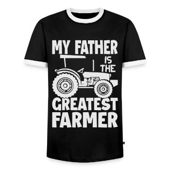Mon père est le plus grand agriculteur - ferme - agriculture - T-shirt contrasté Homme - noir/blanc - Devant - AI Model Female 172 light (172cm) & AI Model Male 178 light (178cm)