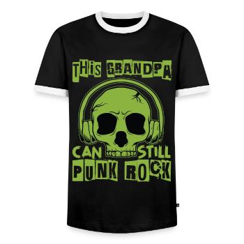 Ce grand-père peut encore Punk Rock - Gothique - Concer - T-shirt contrasté Homme - noir/blanc - Devant - AI Model Female 172 light (172cm) & AI Model Male 178 light (178cm)