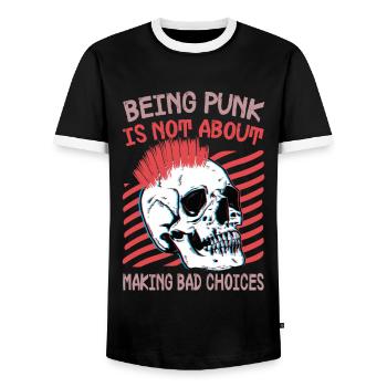 Être punk, ce n’est pas faire de mauvais choix - Gothi - T-shirt contrasté Homme - noir/blanc - Devant - AI Model Female 172 light (172cm) & AI Model Male 178 light (178cm)