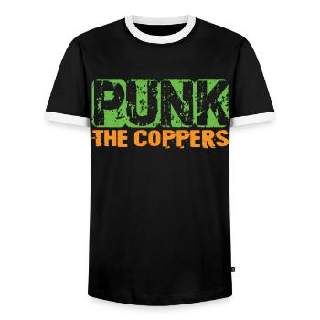 Punk The Coppers - Gothique - Grunge - Concert - Got - T-shirt contrasté Homme - noir/blanc - Devant - AI Model Female 172 light (172cm) & AI Model Male 178 light (178cm)