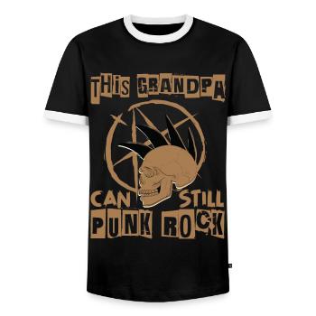 Cette grand-mère peut encore Punk Rock - Gothique - Concer - T-shirt contrasté Homme - noir/blanc - Devant - AI Model Female 172 light (172cm) & AI Model Male 178 light (178cm)