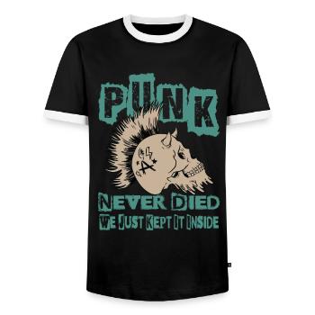 Punk Never Died We Just Kept It Inside - Gothic - - Men's Ringer Shirt - black/white - Front - AI Model Female 172 light (172cm) & AI Model Male 178 light (178cm)