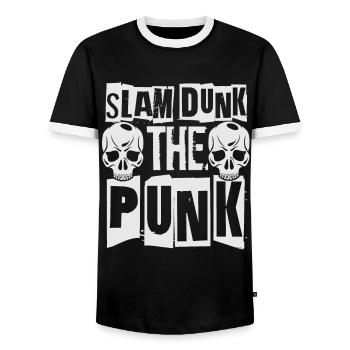 Slam Dunk The Punk - Gothic - Concert - Grunge - Men's Ringer Shirt - black/white - Front - AI Model Female 172 light (172cm) & AI Model Male 178 light (178cm)