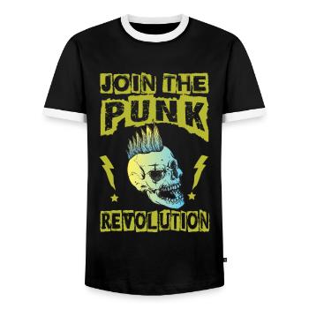 Rejoignez The Punk Revolution - Gothique - Concert - Goth - T-shirt contrasté Homme - noir/blanc - Devant - AI Model Female 172 light (172cm) & AI Model Male 178 light (178cm)