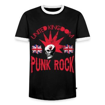 Royaume-Uni - Royaume-Uni Punkrock - Punk Rock - T-shirt contrasté Homme - noir/blanc - Devant - AI Model Female 172 light (172cm) & AI Model Male 178 light (178cm)