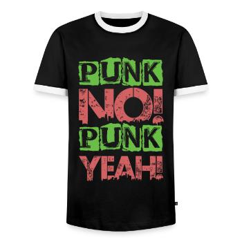 Punk Non! Punk oui ! - Gothique - Concert - Goth - Fu - T-shirt contrasté Homme - noir/blanc - Devant - AI Model Female 172 light (172cm) & AI Model Male 178 light (178cm)