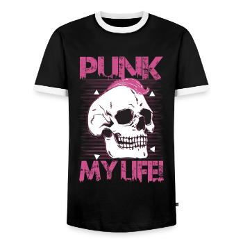 Punk Ma Vie! - Gothique - Gothique - Concert - Drôle - T-shirt contrasté Homme - noir/blanc - Devant - AI Model Female 172 light (172cm) & AI Model Male 178 light (178cm)