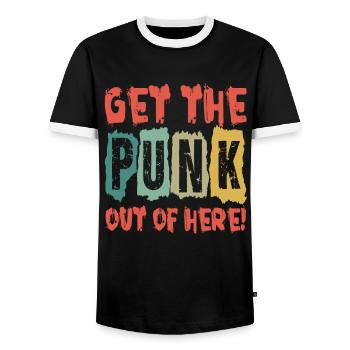 Sortez le punk d’ici! - Gothique - Gothique - Concer - T-shirt contrasté Homme - noir/blanc - Devant - AI Model Female 172 light (172cm) & AI Model Male 178 light (178cm)