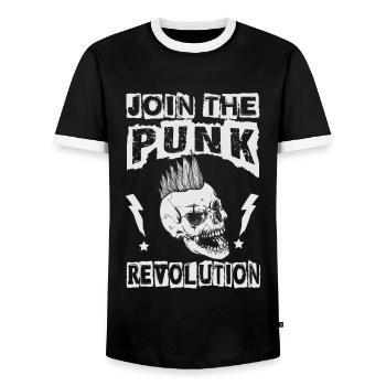 Rejoignez The Punk Revolution - Gothique - Concert - Goth - T-shirt contrasté Homme - noir/blanc - Devant - AI Model Female 172 light (172cm) & AI Model Male 178 light (178cm)