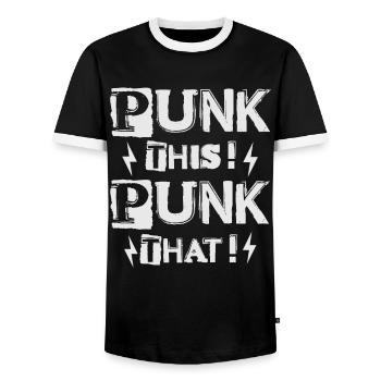 Punk Ça! Punk ça ! - Gothique - Gothique - Concert - T-shirt contrasté Homme - noir/blanc - Devant - AI Model Female 172 light (172cm) & AI Model Male 178 light (178cm)
