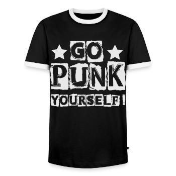 Allez Punk vous-même! - Gothique - Concert - Drôle de Goth - T-shirt contrasté Homme - noir/blanc - Devant - AI Model Female 172 light (172cm) & AI Model Male 178 light (178cm)