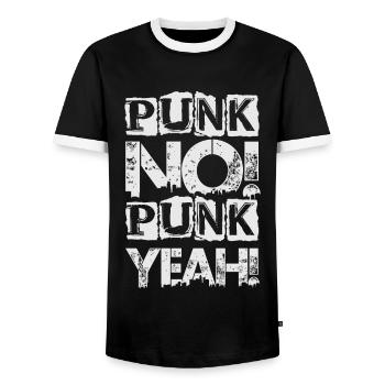 Punk Non! Punk oui ! - Gothique - Concert - Goth - Fu - T-shirt contrasté Homme - noir/blanc - Devant - AI Model Female 172 light (172cm) & AI Model Male 178 light (178cm)