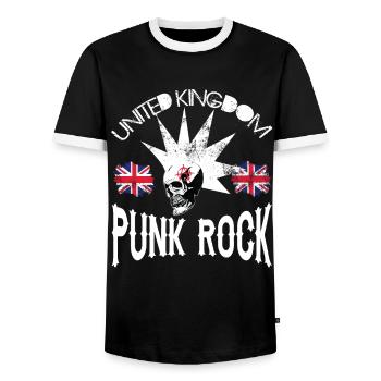 Royaume-Uni - Royaume-Uni Punkrock - Punk Rock - T-shirt contrasté Homme - noir/blanc - Devant - AI Model Female 172 light (172cm) & AI Model Male 178 light (178cm)