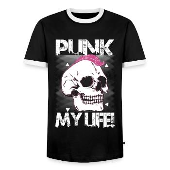 Punk Ma Vie! - Gothique - Gothique - Concert - Drôle - T-shirt contrasté Homme - noir/blanc - Devant - AI Model Female 172 light (172cm) & AI Model Male 178 light (178cm)