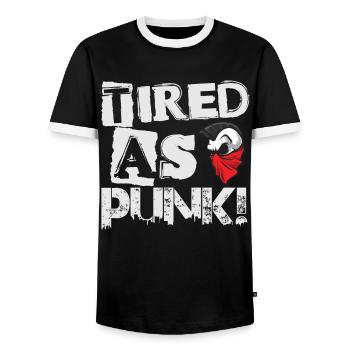 Fatigué comme punk! - Gothique - Gothique - Concert - Drôle - T-shirt contrasté Homme - noir/blanc - Devant - AI Model Female 172 light (172cm) & AI Model Male 178 light (178cm)