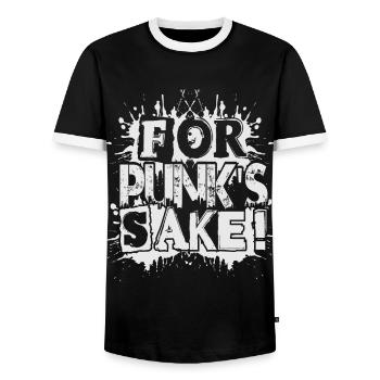 For Punk's Sake! - Gothic - Goth - Concert - Funny - Men's Ringer Shirt - black/white - Front - AI Model Female 172 light (172cm) & AI Model Male 178 light (178cm)