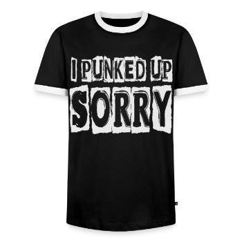 J’ai punk up désolé! - Gothique - Drôle - Concert - Go - T-shirt contrasté Homme - noir/blanc - Devant - AI Model Female 172 light (172cm) & AI Model Male 178 light (178cm)