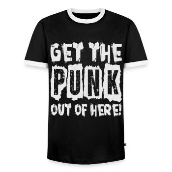 Sortez le punk d’ici! - Gothique - Gothique - Concer - T-shirt contrasté Homme - noir/blanc - Devant - AI Model Female 172 light (172cm) & AI Model Male 178 light (178cm)