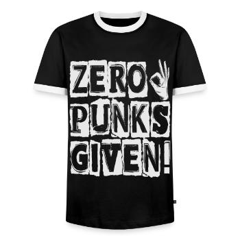Zéro Punks Donné! - Gothique - Goth - Concert - Funn - T-shirt contrasté Homme - noir/blanc - Devant - AI Model Female 172 light (172cm) & AI Model Male 178 light (178cm)