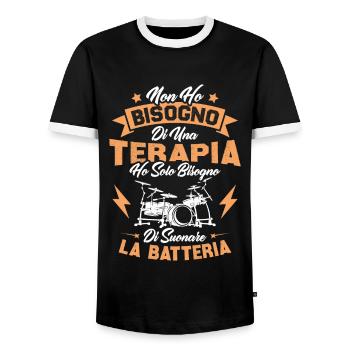 J'ai juste besoin de jouer de la batterie - T-shirt contrasté Homme - noir/blanc - Devant - AI Model Female 172 light (172cm) & AI Model Male 178 light (178cm)