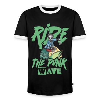 Ride The Punk Wave - Deutsch - Gothique - Concert - T-shirt contrasté Homme - noir/blanc - Devant - AI Model Female 172 light (172cm) & AI Model Male 178 light (178cm)