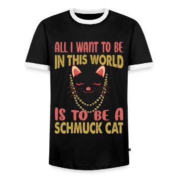 Tout ce que je veux être dans ce monde, c’est être un bijou - T-shirt contrasté Homme - noir/blanc - Devant - AI Model Female 172 light (172cm) & AI Model Male 178 light (178cm)